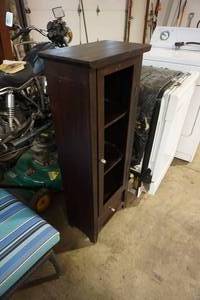 Dark Wood Finish Upright 3 Level Storage Shelf