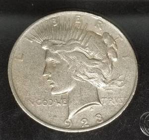 1923 PEACE SILVER DOLLAR BLACK SLAB