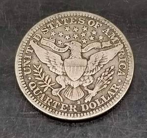1915-S US BARBER QUARTER NICE MID GRADE EXAMPLE