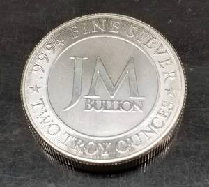 2 TROY OZ .999 FINE SILVER JM ROUND