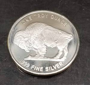 1 TROY OZ .999 FINE SILVER INDIAN BUFFALO