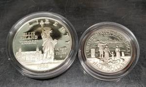 1986-S US ELLIS ISLAND 2 COIN COMMEMORATIVE SET IN ORIGINAL PACKAGING