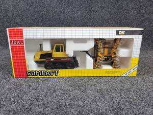 lot 32 image: JOAL Caterpillar Challenger 65B Tractor w Disc Harrow 150 Scale Die Cast Tractor in Original Box