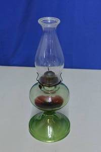 lot 17 image: Green Oil Lamp