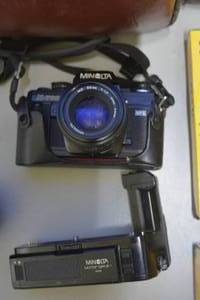 lot 79 image: Minolta X-700 SCR Camera, 3 lens, winder, flash and film