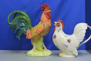 lot 115 image: 15 rooster and rooster pitcher