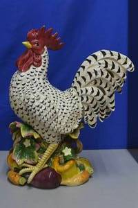 lot 124 image: Fritz and Floyd 16 Ceramic large and black rooster