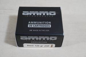 20 Ammo Inc 9mm Luger 124 Gr JHP Ammo
