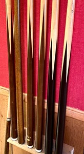 lot 42 image: Variety of Vintage Pool Cues