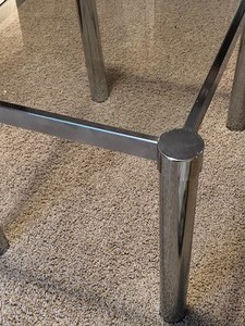 lot 55 image: Glass TopMetal Base Accent Table