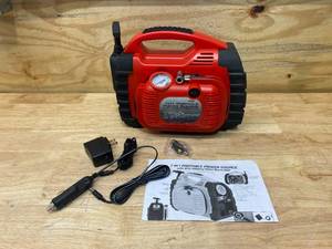 lot 72 image: UNBRANDED 12-VoltUSB Power 7-in-1 Portable Power Station, Jump Starter, Air Compressor, Manual Generator, Battery Charger