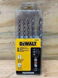 lot 27 image: DEWALT 5 Pc Hammer Drill Bit Set (DWA5270)