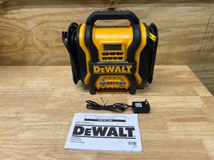 lot 113 image: DEWALT 1600 Peak Amp Portable Car Jump Starter with 120 PSI Digital Air Compressor and 500-Watt Inverter