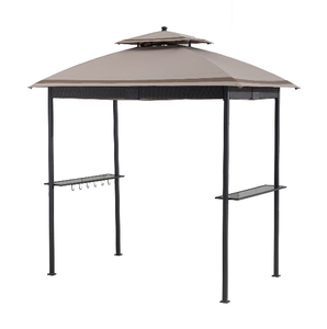 lot 8 image: SUNJOY Brown Metal Rectangle Grill Gazebo (Exterior 5-ft x 8-ft)