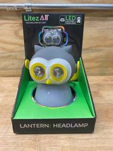 lot 143 image: LitezAll Owl Camping Lantern & Headlamp for Kids Combo
