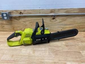 lot 152 image: RYOBI 40V Brushless 14 in. Cordless Battery Chainsaw (Tool Only)