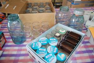 Ball Blue Mason Jars, Geritol Glass...