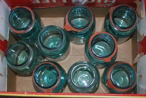 (2) Boxes of Vintage Ball Blue Glas...