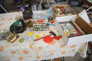 Lot of vintage items coin book and ...