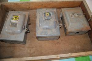 2 Square D and 1 Wadsworth electric...
