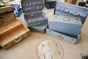 Large lot of vintage suitcases...