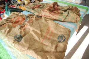 2 Burlap gunny sacks...