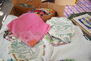 Partially finished needlework quilt...