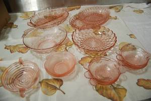 Vintage pink glassware...