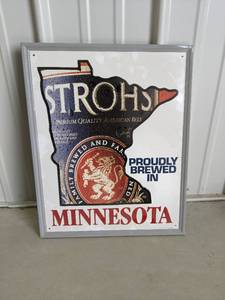 1992 Metal Strohs Beer Sign 17.25 ...