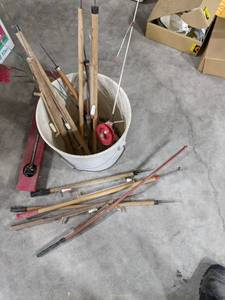 Bucket of Vintage Fishing Supplies ...