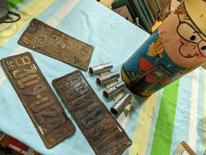 (3) Vintage License Plates, Bicycle...