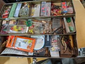 Vintage Metal Tackle Box Full of Vi...
