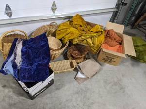 Wicker Baskets, and Vintage Curtain...