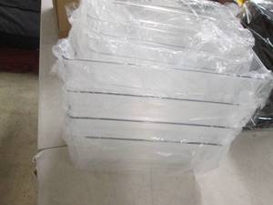 set of 6 clear storage bins ...