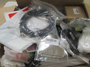 box of icecube trays , coffee cups ...