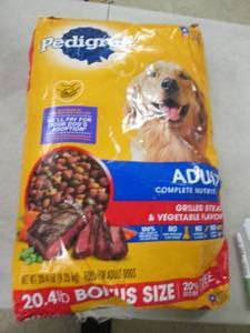 pedigree adult dog food 20lbs...