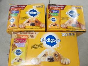3 boxes of pedigree choice cuts dog...