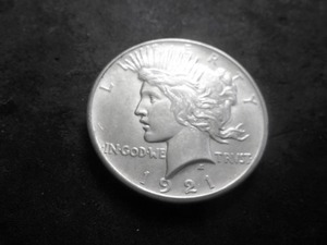 1921 Silver Peace Dollar High Relief