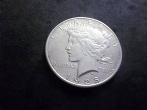 1928 S Silver Peace Dollar