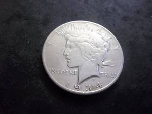 1934 S Silver Peace Dollar