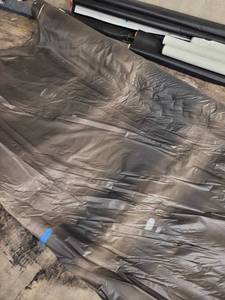 lot 102 image: NEW Vinyl Tarp - 16 x 16  Black  White Vinyl tarp - 9 oz. Lightweight Duty
