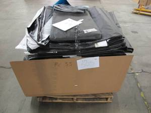 lot 505 image: Pallet of 35 PE Vinyl Billboard Tarps - Roughly All are 14 ft x 48 ft 5 oz. B Grade with Channels - 774 lbs
