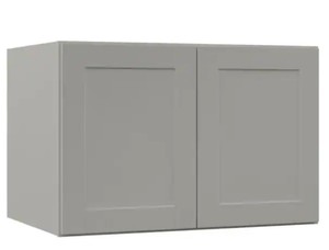lot 546 image: Hampton Bay Shaker Assembled 36x24x24 in. Above Refrigerator Deep Wall Bridge Kitchen Cabinet in Dove Gray