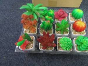 lot 128 image: Faux Cactus & Succulent Set...