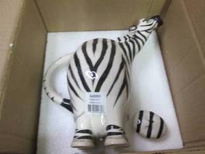 lot 148 image: Ceramic Zebra Teapot...