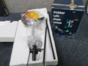 lot 171 image: Solar Moon Stake Light, LED Wind Ch...