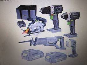 lot 239 image: Genesis 20V Cordless 5-Pc. Tool Com...