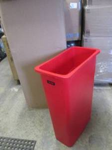 lot 280 image: 4 Uline Thin Trash Cans - 23 Gallon...