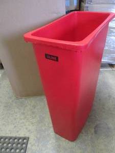 lot 281 image: 4 Uline Thin Trash Cans - 23 Gallon...
