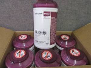 lot 323 image: Case of 6 -70ct Canisters Sani-Clot...